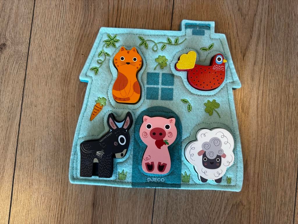 Djeco boerderij puzzel, Ophalen of Verzenden, Gebruikt, Overige typen