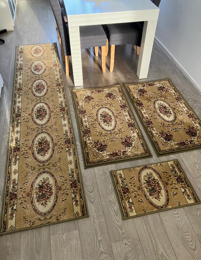 Retro tapijtloper/vloerkleed set, korte pool, Ophalen, Crème, 200 cm of meer, 50 tot 100 cm