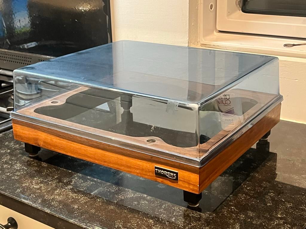 THORENS TD-124 ORIGINELE HOUTEN PLINTH, Ophalen of Verzenden, Gebruikt, Thorens