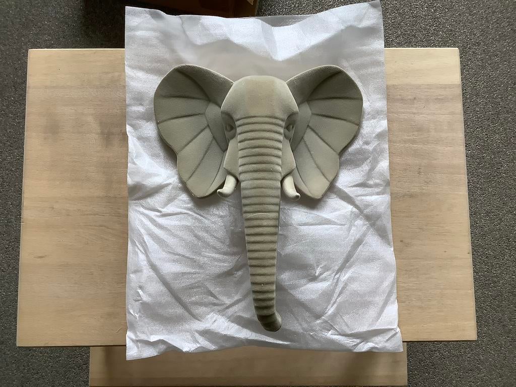 Nieuw Kop Olifant decoratief design kinderkamer Clayre & Eef, Wandhanger, Nieuw, Ophalen of Verzenden, Grijs