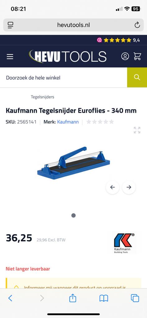 Tegelsnijder bijna nieuw in doos, Ophalen, Zo goed als nieuw