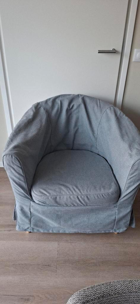 Grijze fauteuil, Huis en Inrichting, Fauteuils, Zo goed als nieuw, 50 tot 75 cm, 75 tot 100 cm, Ophalen of Verzenden