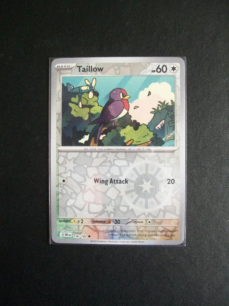 1198: Nieuwe Pokemon Kaart holofoil TAILLOW HP 60 (156/182), Verzenden, Nieuw, Losse kaart, Foil