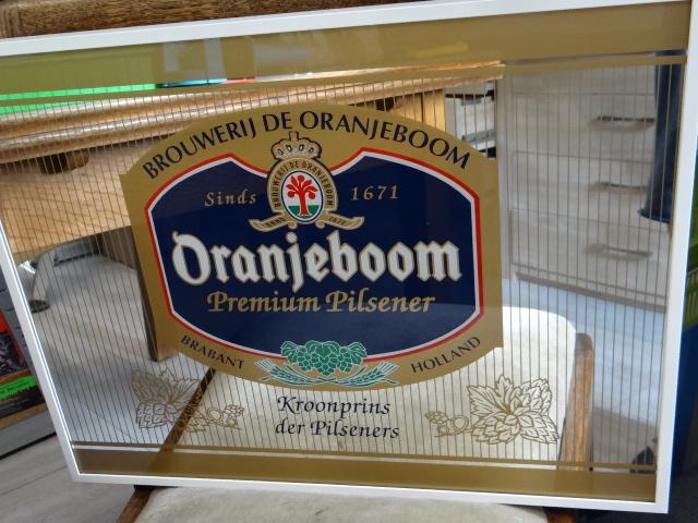 Oranjeboom Bier Spiegel. No.2., Verzamelen, Biermerken, Ophalen, Zo goed als nieuw, Reclamebord, Plaat of Schild, Oranjeboom
