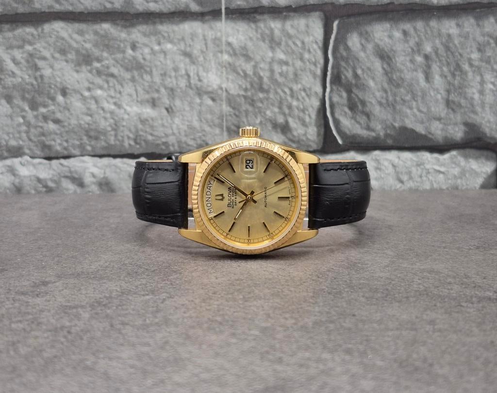 Bulova Super Seville Day-Date Automaat Horloge + Doos, Overige merken, Overige materialen, Polshorloge, Ophalen of Verzenden