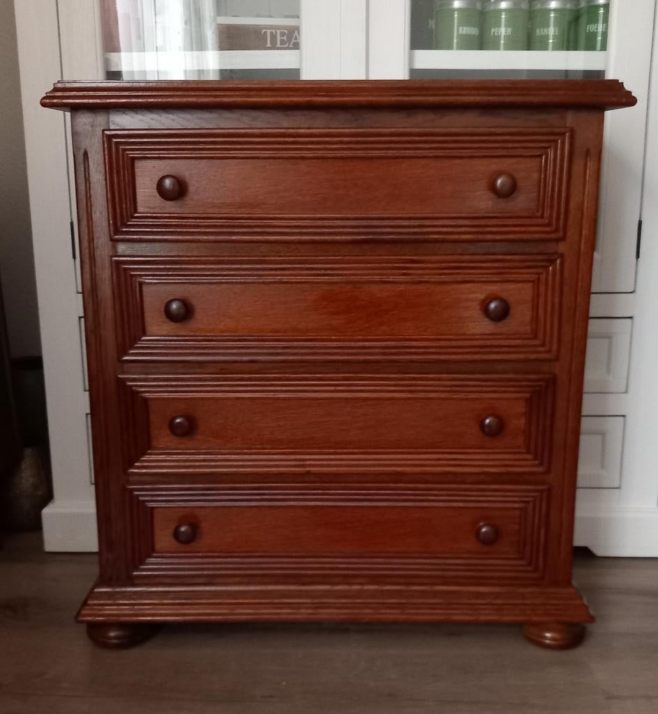 Massief eiken ladekast, Huis en Inrichting, Ophalen, 50 tot 100 cm, Zo goed als nieuw, 3 of 4 laden