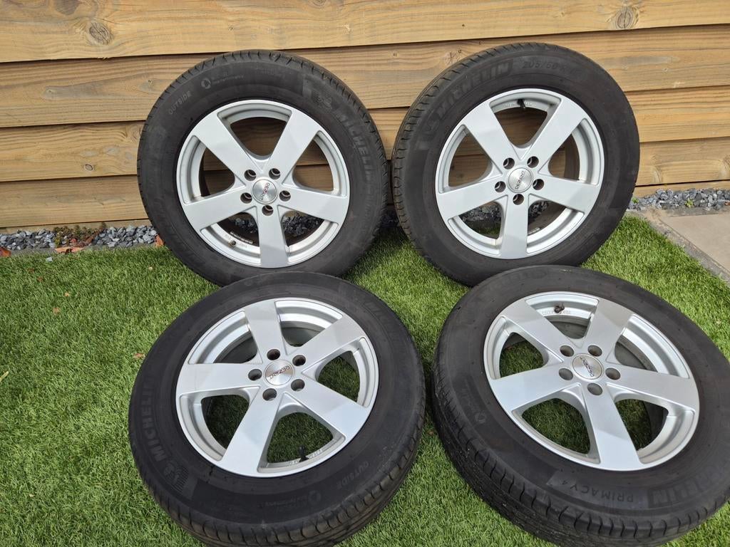 Dezent velgen met Michelin zomerbanden, Auto-onderdelen, Banden en Velgen, Ophalen, Gebruikt, 16 inch, Banden en Velgen