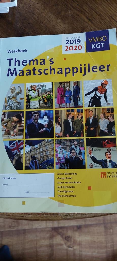 Thema's Maatschappijleer VMBO KGT 2019-2020, VMBO, Janine Middelkoop e.a., Ophalen of Verzenden, Zo goed als nieuw