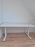 In hoogte verstelbaar bureau - Wit Ikea Trotten 160x80 cm, Huis en Inrichting, Bureaus, Ophalen, In hoogte verstelbaar, Zo goed als nieuw