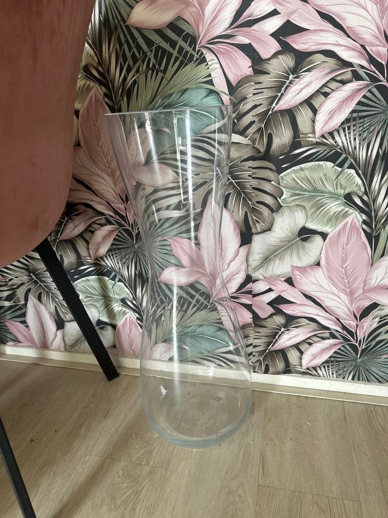 Grote glazen vaas - 65cm hoog, Ophalen, Overige kleuren, 75 cm of meer, Glas