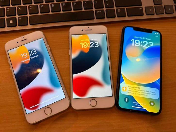 Iphone 7, 8, X, Telecommunicatie, Mobiele telefoons | Apple iPhone, Zo goed als nieuw, 256 GB, Zonder abonnement, Zonder simlock