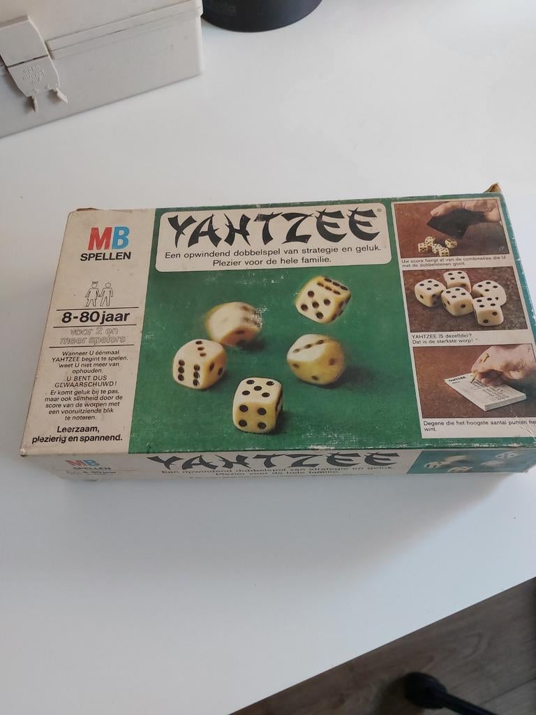 Origineel Oud Yahtzee Spel - Compleet, Vijf spelers of meer, Ophalen, Gebruikt, MB Spellen