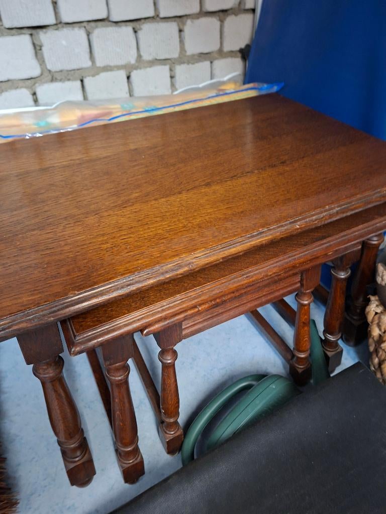 Te koop bijzettafeltjes, Minder dan 55 cm, Zo goed als nieuw, Rechthoekig, Hout