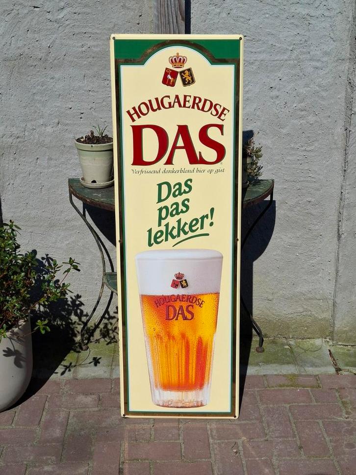 Emaille reclame bord HOUGAERDSE DAS Bier Cafe Horeca Mancave, Verzamelen, Merken en Reclamevoorwerpen, Gebruikt, Reclamebord, Ophalen