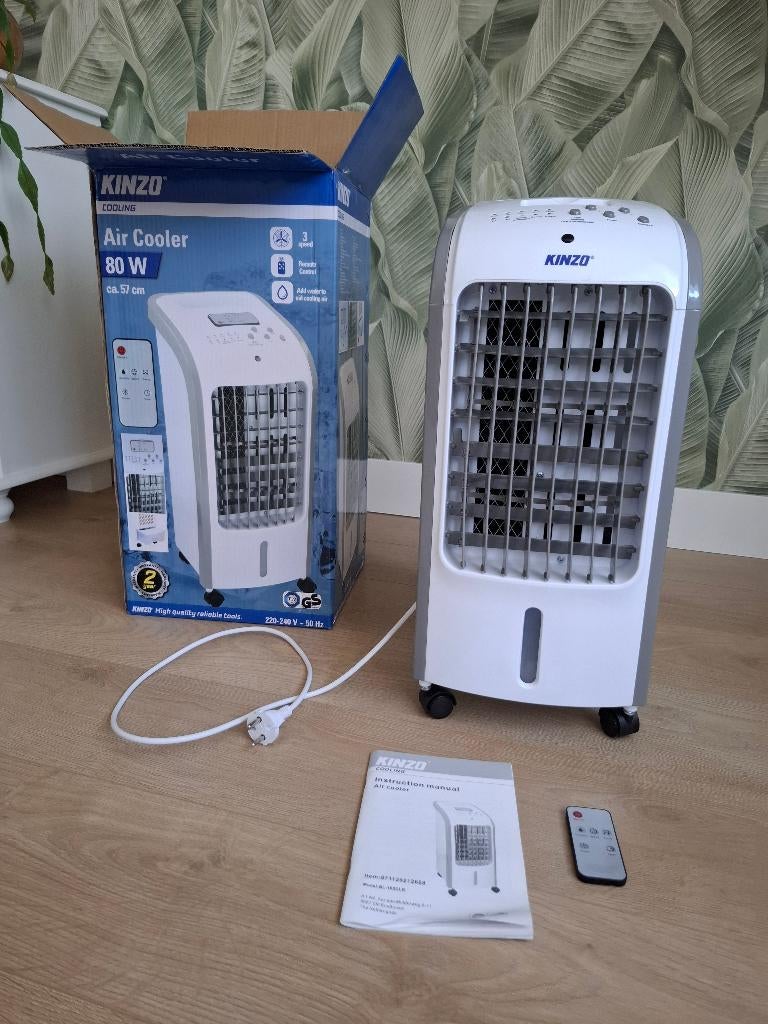 airco air cooler kinzo camping mobiele ORIGINELE DOOS, Witgoed en Apparatuur, Ophalen, Minder dan 60 m³, 3 snelheden of meer, Zo goed als nieuw