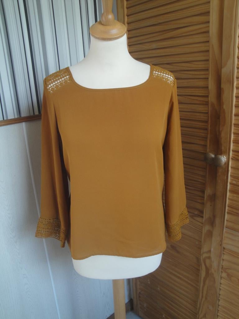 Cognac blousje THE STING maat M (z.g.a.n.), Kleding | Dames, Blouses en Tunieken, Maat 38/40 (M), The Sting, Bruin, Ophalen of Verzenden