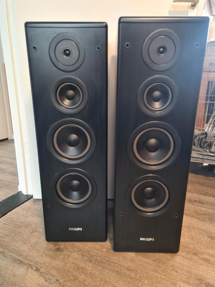 Philips FB 820 zwarte uitvoering, Audio, Tv en Foto, Luidsprekers, Zo goed als nieuw, Front, Rear of Stereo speakers, 120 watt of meer