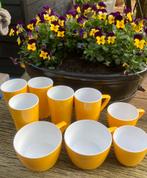 Mepal campingservies wit met geel zgan, Ophalen of Verzenden, Zo goed als nieuw