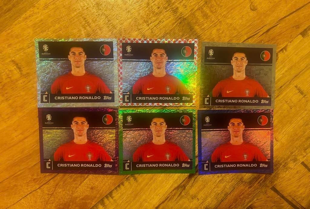 Cristiano Ronaldo Topps Euro 2024 Parallel Set Foil Kaarten, Ophalen of Verzenden, Nieuw, Buitenlandse clubs, Spelerskaart