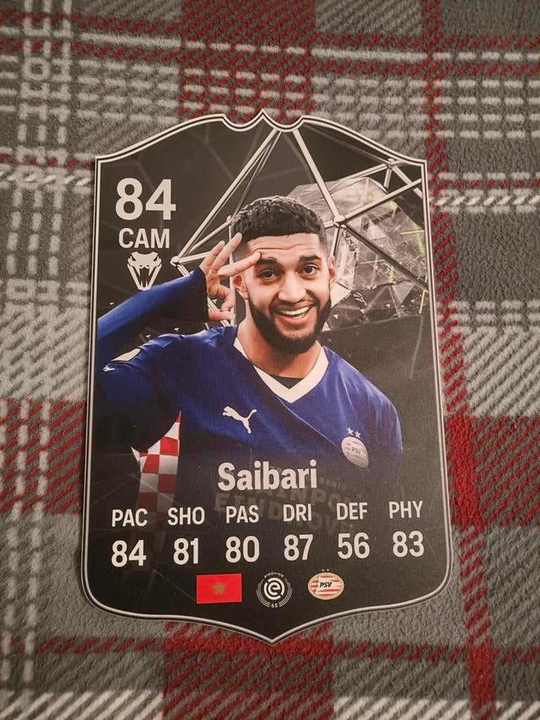 Voetbalkaartje (35cmx23cm) - Saibari / PSV, Verzamelen, Ophalen, Zo goed als nieuw, PSV, Poster, Plaatje of Sticker