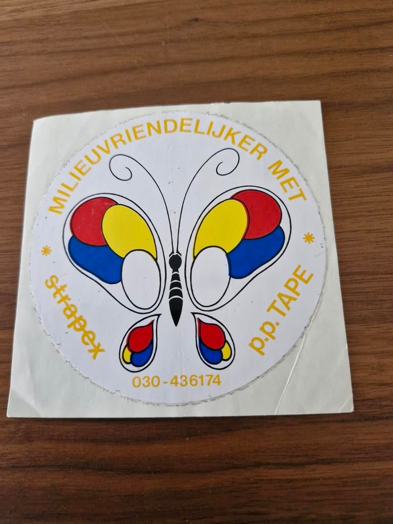 6676 Vintage Strapex p.p. tape sticker - Milieuvriendelijker, Ophalen of Verzenden, Gebruikt, Overige typen