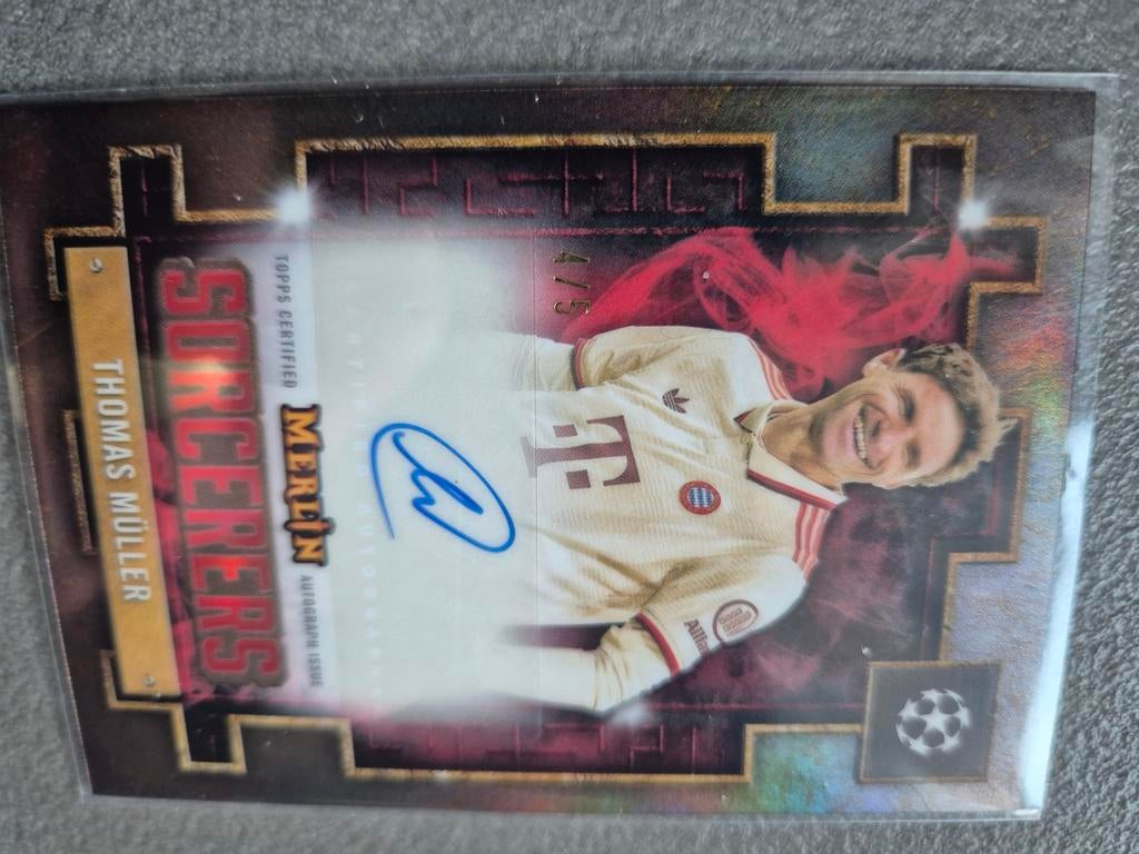 Thomas Müller 4/5 Gesigneerde Kaart - Topps Merlin Sorcerers, Ophalen of Verzenden, Zo goed als nieuw, Buitenlandse clubs, Spelerskaart