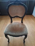 4 stevige stoelen wortelnoten frame met  beige bekleding, Huis en Inrichting, Ophalen, Gebruikt, Overige kleuren, Klassiek