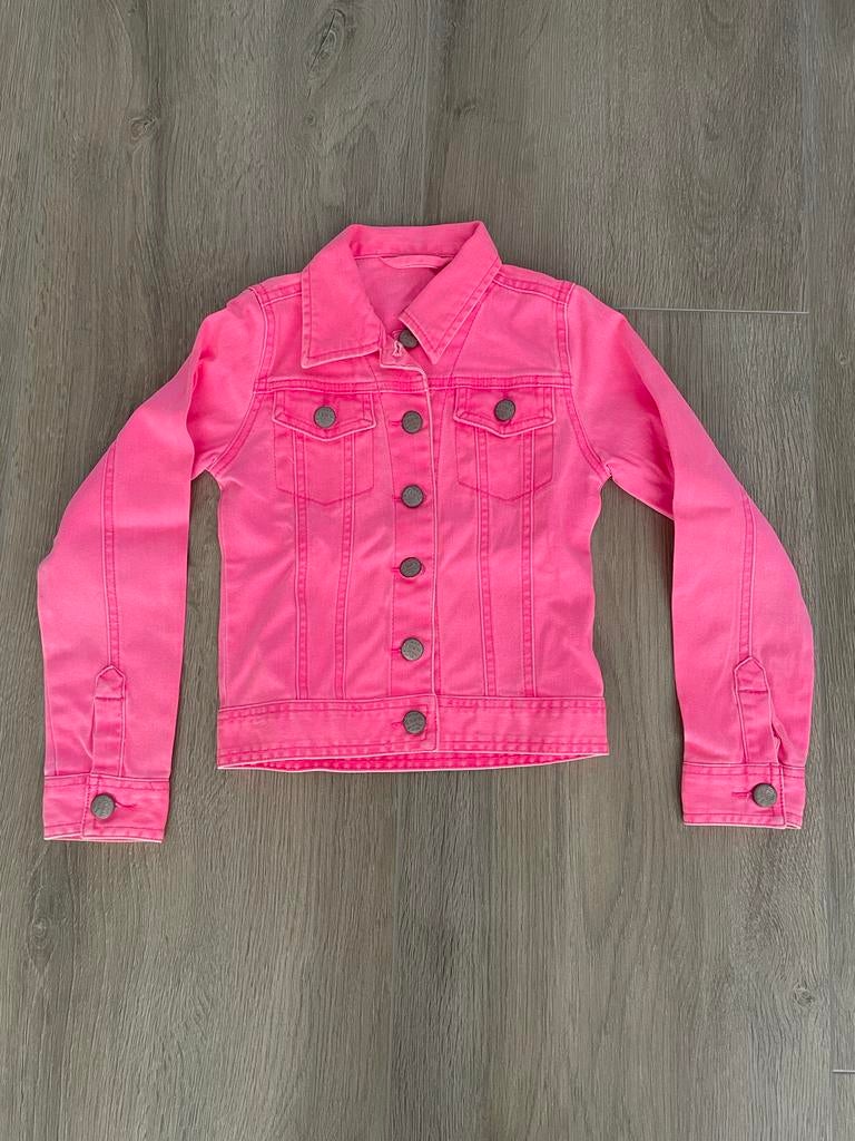 Nein roze spijkerjasje maat 122-128, Ophalen of Verzenden, Gebruikt, Meisje, Jas