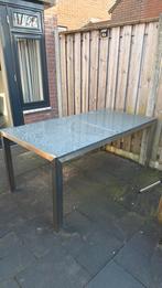 Tuintafel met granieten blad (2 delen), Ophalen, Zo goed als nieuw, Rechthoekig, Aluminium