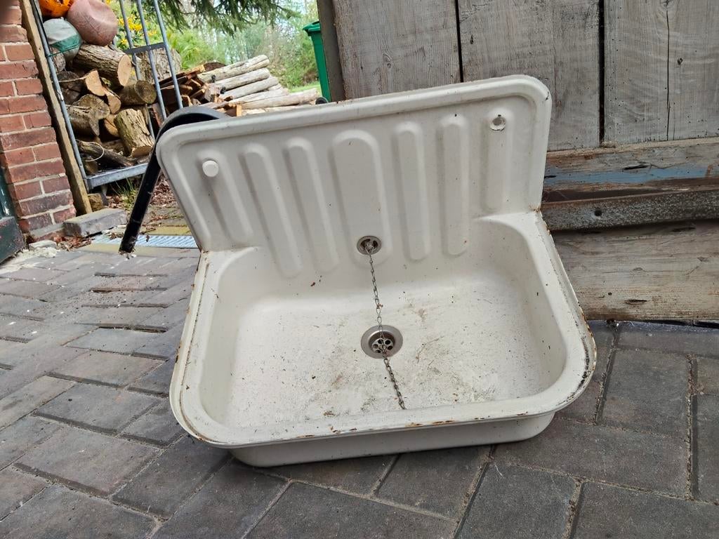 Witte emaille spoelbak, Gebruikt, Minder dan 100 cm, 25 tot 50 cm, 50 tot 100 cm