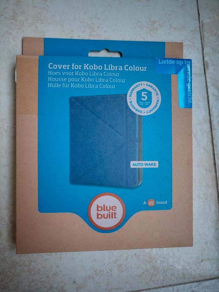 Blue built Kobo Libra Colour Hoesje Blauw - Nieuw!, Computers en Software, E-readers, Nieuw, Ophalen of Verzenden