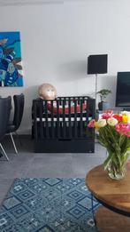 TWF Box Bas Met Lade, Zwart, matras en hoeslaken, Kinderen en Baby's, Boxen, Ophalen, Gebruikt, Vierkant, In hoogte verstelbaar