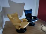 2 leren draaibare relax stoelen met verstelbare rugleuning, Ophalen, Zo goed als nieuw, 50 tot 75 cm