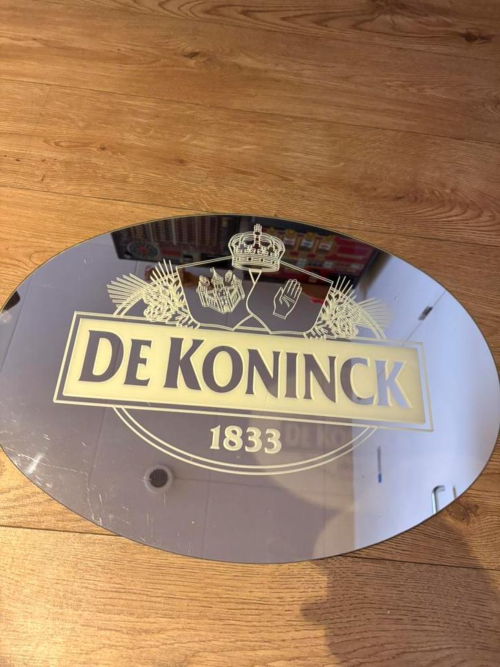 De Koninck Spiegel – Authentieke bier spiegel voor bar, Verzamelen, Biermerken, Zo goed als nieuw, Reclamebord, Plaat of Schild