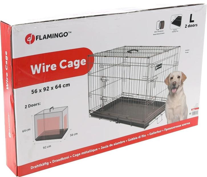 Nieuw Hondenbench Flamingo EBO taupe maat L 92 x 56 x 64 cm, Dieren en Toebehoren, Hondenbenches, Zo goed als nieuw, Ophalen