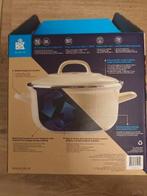 BK gietijzeren braadpan Ø 22cm, 3.2 Liter. Crème-kleur, Gietijzer, Ophalen of Verzenden, Zo goed als nieuw, Keramische plaat