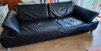 Mooie designbank zwart leer, 250 tot 300 cm, Gebruikt, Leer, Ophalen of Verzenden
