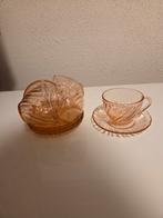 5x Luminarc Swirl rose kop en schotel, Ophalen of Verzenden, Glas, Kop(pen) en/of Schotel(s)