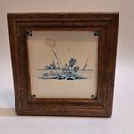 Delfts blauw tegeltableau in houten lijst, Antiek en Kunst, Ophalen of Verzenden