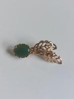 Groene Jade Oorbellen met Gouden Details, Sieraden, Tassen en Uiterlijk, Oorbellen, Ophalen of Verzenden, Zo goed als nieuw, Met edelsteen