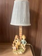 Antieke/ Vintage lamp met geplisseerde  kap, Ophalen of Verzenden