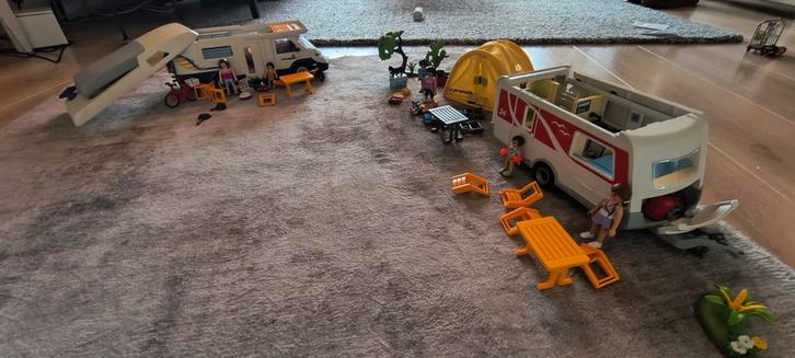 Playmobil Camper Caravan Set met Accessoires, Kinderen en Baby's, Speelgoed | Playmobil, Gebruikt, Complete set, Ophalen of Verzenden