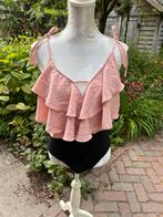 Zalmroze body met ruches maat M, Maat 38/40 (M), Ophalen of Verzenden, Roze, Zonder mouw