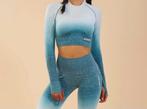 Deep Teal ombré seamless crop top & leggings (Gymshark), Kleding | Dames, Blauw, Ophalen of Verzenden, Maat 34 (XS) of kleiner