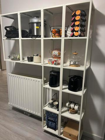 Stellingkast/keukenkast/wandkast wit met planken ENHET IKEA