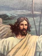 Oude Schoolplaat Jezus Bedaart de Storm - Baert-Vandermarier, Antiek en Kunst, Ophalen