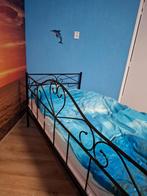 1 persoons metalen bed met matras, 85 tot 100 cm, Ophalen of Verzenden, Zo goed als nieuw, Matras