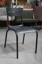 Hippe zwarte tuinstoelen aluminium terras horeca stapelbaar, Ophalen, Nieuw