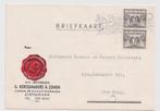 Briefkaart 1935 met 2x 172B met watermerk, Ophalen of Verzenden, Gestempeld