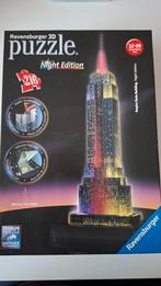 Ravensburger 3D Puzzel Empire State Building Night Edition, Ophalen of Verzenden, Minder dan 500 stukjes, Zo goed als nieuw, Rubik's of 3D-puzzel